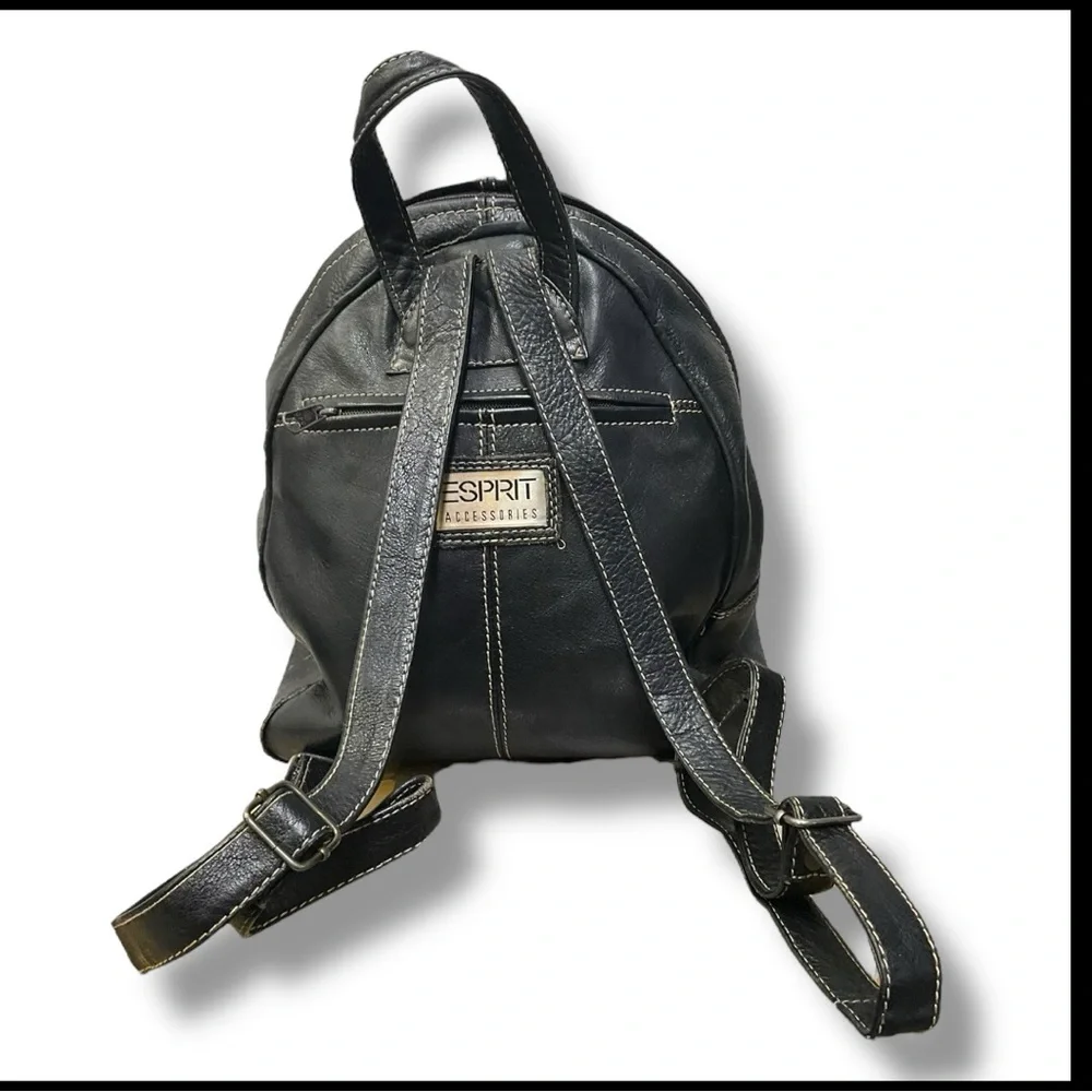 🎒 Vintage Esprit Accessories Black Leather Mini Backpack‎ 🖤